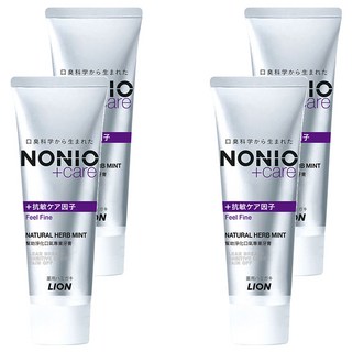 LION 獅王 NONIO 終結口氣抗敏牙膏 雙重淨化 徹底潔淨 持久清新 薄荷配方 修護琺瑯 防蛀抗酸, 130g, 4條