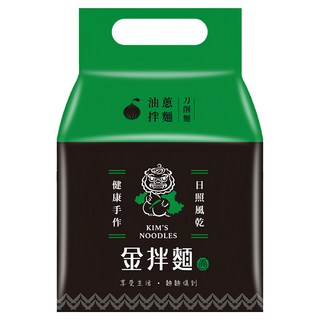 金拌麵 經典油蔥刀削麵, 手工日曬風乾，4包入, 520g, 1袋