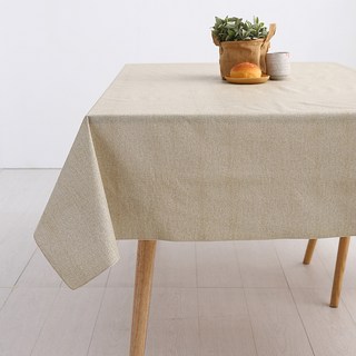 casabella 美麗家居 日系防水 淺褐亞麻紋 132x178cm 易清潔餐桌布, 1入