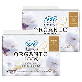 SOFY 蘇菲 日本原裝進口 天然敏感肌衛生棉 日用量多 無翼型, 23cm, 16片, 2包