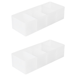 마메 칸막이 다용도 정리함 대형, 흰색반투명, 2개