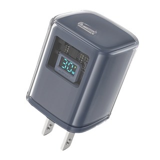 ACEFAST 探索系列 PD 30W 氮化鎵數顯電源供應器 A55 USB-C充電器, 雲母灰, 1個