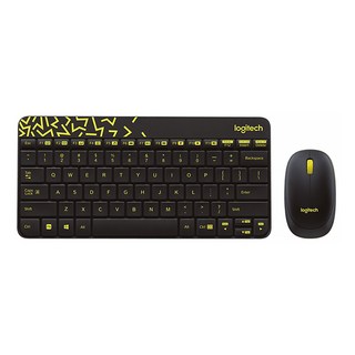 logitech 羅技 公司貨 MK240 Nano無線鍵盤滑鼠組, Y-R0036 M-R0041, 黑黃色, 一般型