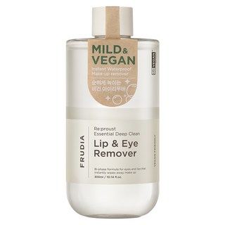 FRUDIA 自然而然 植萃溫和瞬效眼唇卸妝液, 300ml大容量, 純素友善, 300ml, 1瓶