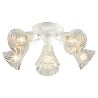 Honey Comb 洛基半吸頂五燈 附電子開關，簡約時尚，適用於客廳臥室, 1入, 白色