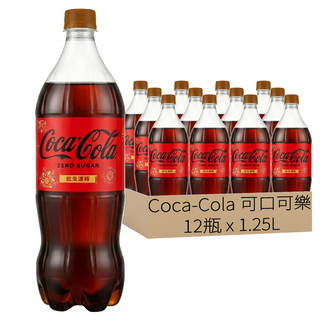 Coca-Cola 可口可樂 ZERO SUGAR 無糖, 1.25L, 12瓶