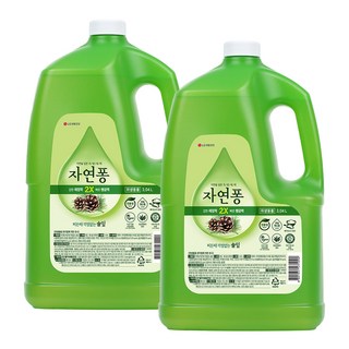 [비건라이프]자연퐁 찌든때 걱정없는 솔잎 주방세제 용기형 리필, 3.04L, 2개