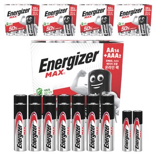 Energizer 勁量 勁量 Max 鹼性電池 AA 14入 + AAA 2入, 5套