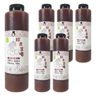 TAIWAN SWEET FARM 台灣好田 綜是享喝100%櫻桃綜合果汁, 880ml, 6瓶
