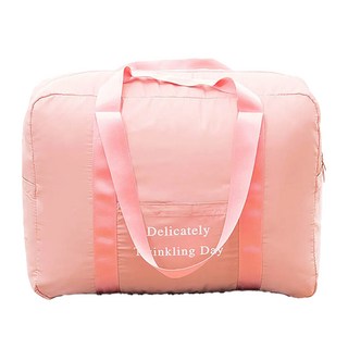E.City 記憶布防潑水折疊拉桿收納袋 - 粉色