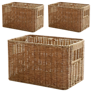 네이쳐리빙 데이지가든 내츄럴 라탄 바구니, 3개