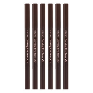 ETUDE 素描高手造型眉筆 0.25g, 03 棕色 Brown, 6支