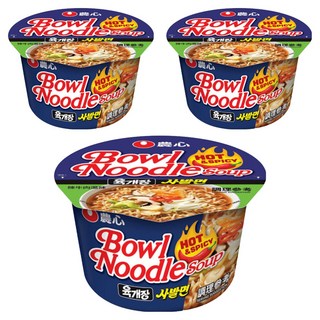 NONGSHIM 農心 碗麵 辣牛肉湯口味 100g, 3入