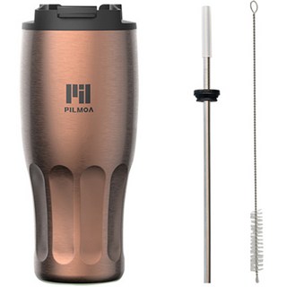 필모아 E900 보온 보냉 대용량 스텐 텀블러, 로즈골드, 900ml, 1개