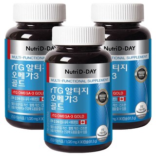 Nutri D-DAY rTG Omega-3 黃金魚油, 90顆, 3罐