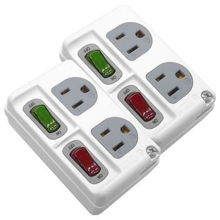 WeiTien 威電 2開2座電腦璧插 高負載分接式插座 125VAC 15A MAX 1,650W, 開關顏色隨機, 2個, 102mm