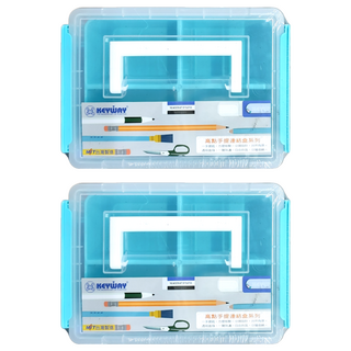 KEYWAY 聯府高點手提連結盒 3層 7號, 透明, 2個