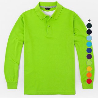 T-sense 長袖彩色Polo衫, 淺綠色