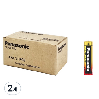 Panasonic 鹼性AAA電池, 20入, 2個