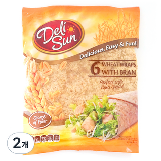 Delibreads Deli Sun 6吋含麩皮全麥墨西哥薄餅, 2個, 360g
