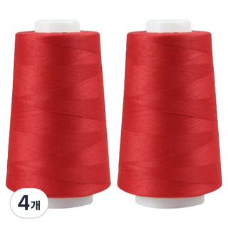 소잉바이핸드 40수 2합 재봉사 실, 10 레드, 4개