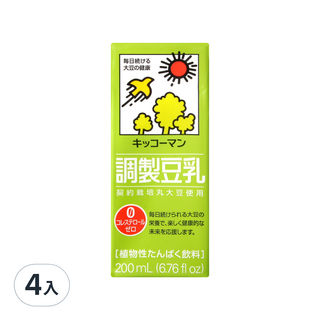 KIKKOMAN 龜甲萬 調製豆乳, 200mL, 4入