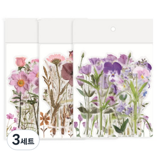 OON 접착식 다꾸 플라워 스티커 120p 세트 A, 혼합색상, 3세트