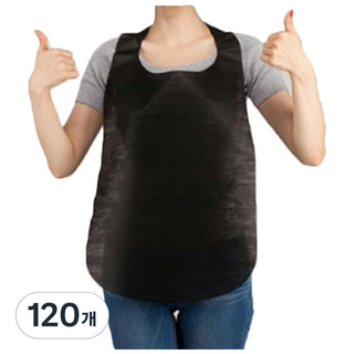 드라마벨류 일회용 부직포 앞치마, 120개, 블랙