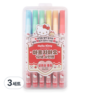 Marjimayo 三麗鷗角色簽字筆12色組, Hello Kitty, 3套
