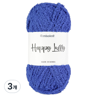 misoknit Happy Loopy 柔軟超細纖維睡眠編織紗 80g, 133 午夜藍, 3個