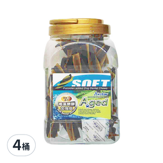 A star 高齡犬五星棒 軟Q口感 潔牙骨, 褐藻膠加強, 750g, 4桶