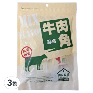 喬安牧場 高粱酒綜合牛肉角, 170g, 3袋