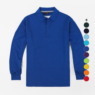 T-sense 長袖彩色Polo衫, 鈷藍色