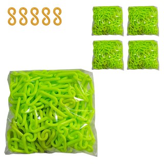 DONGKWANG SAFETY 鏈條 + 塑膠連接環, 5個, 螢光綠