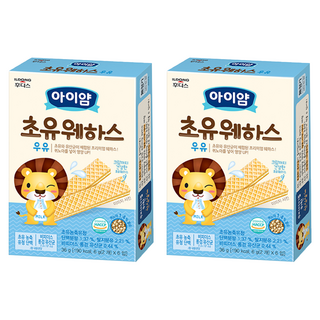 ILDONG 日東 Iyaam 藜麥威化餅 獨立包裝方便攜帶 12個月以上寶寶適用, 初乳牛奶, 36g, 2盒