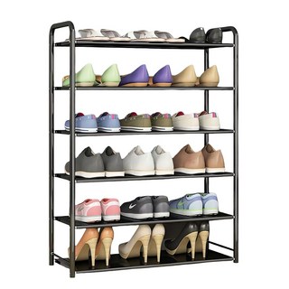 京太陽 金屬收納鞋架 6層 60 x 26 x 89cm, 黑色, 1個