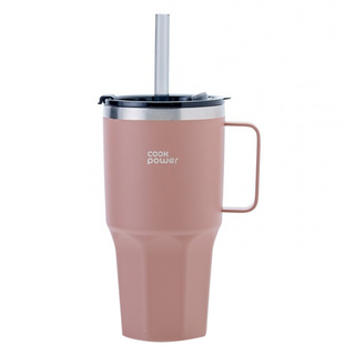 鍋寶 316真空冰熱超霸杯乾燥玫瑰 大容量 附吸管把手 保溫保冷隨行杯, 乾燥玫瑰, 950ml, 1個