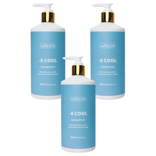 La'ELLOS 愛諾斯 負8度COOL涼抗屑洗髮精 調理油脂分泌 深層淨化毛孔, 500ml, 3瓶