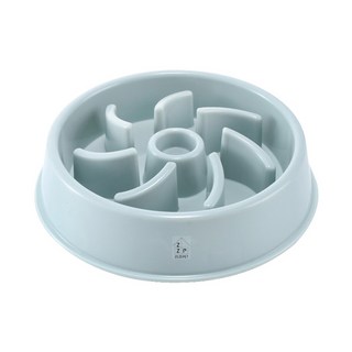 ZEZEPET 馬卡龍色旋風慢食寵物碗, 藍色, 1個