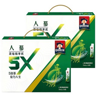 QUAKER 桂格 5X養氣人蔘禮盒, 15ml, 18包, 2盒
