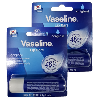 Vaseline 凡士林 護唇膏 經典原味 提供高效潤澤 持久保濕 修護唇部 恢復柔嫩光澤, 原味無香, 4.8g, 2支