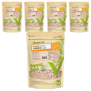 Vilson 米森有機 100%有機黃豆 嚴選有機食品 不使用農藥、化學肥料及任何人工添加物, 450g, 5包