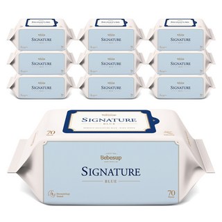 베베숲 시그니처 블루 엠보싱 물티슈 리필형, 75g, 70개입, 10개