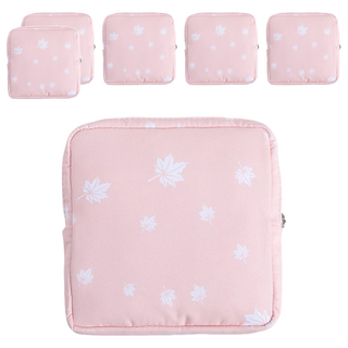 Reddot 紅點生活 防潑水衛生棉萬用收納包, 楓葉橘粉, 6個