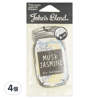 John's Blend 居家香氛片 麝香茉莉 清新空氣 持久香味 凝膠質地 美學設計, 4片
