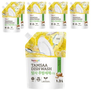 Tamsaa 小蘇打蔬果碗盤清潔液補充包, 1.2L, 6包