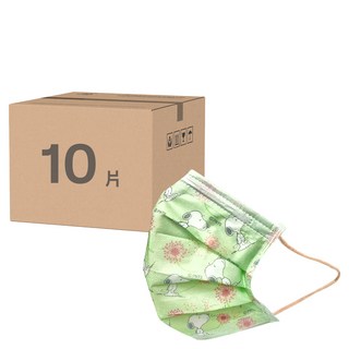 KOgi 宏瑋 史努比兒童平面口罩 HW002716 14.5 x 9cm, 蒲公英, 10個裝, 1盒