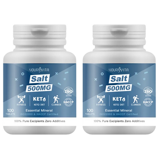 Vita 機能型鹽錠 100顆 500mg 運動補給鹽分 澳洲海鹽成分 無添加人工色素及防腐劑, 2罐