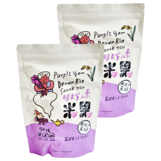薌園 糙米米果, 紫山藥, 70g, 2包