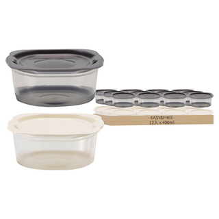EASY&FREE Matcook 可微波圓形保鮮盒組 可冷藏冷凍, 12個